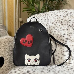 Karl Lagerfeld Cat Heart Mini Backpack